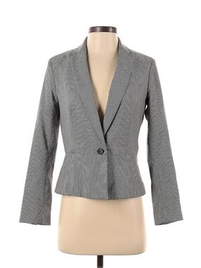 Banana Republic Black & White Houndstooth Tailored Blazer